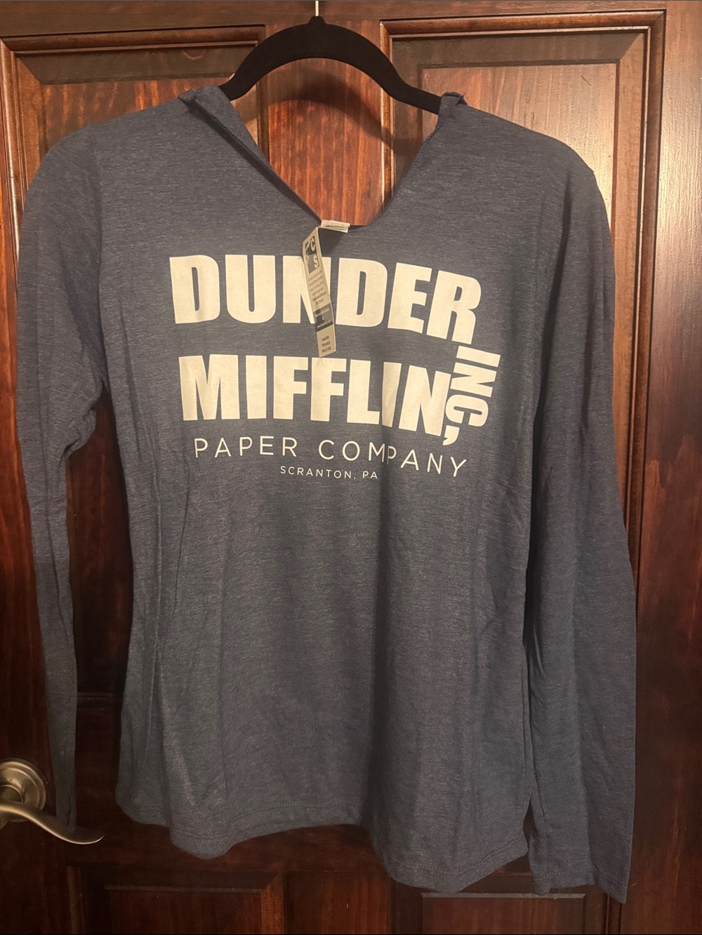Blue Hooded Shirt - Paper Company Logo